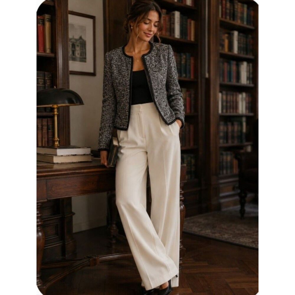 BB Dakota Tweed Jacket Women’s Chic Career Girl Blazer Style Jacket 8 Preppy